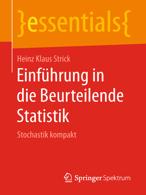 Title details for Einführung in die Beurteilende Statistik by Heinz Klaus Strick - Available